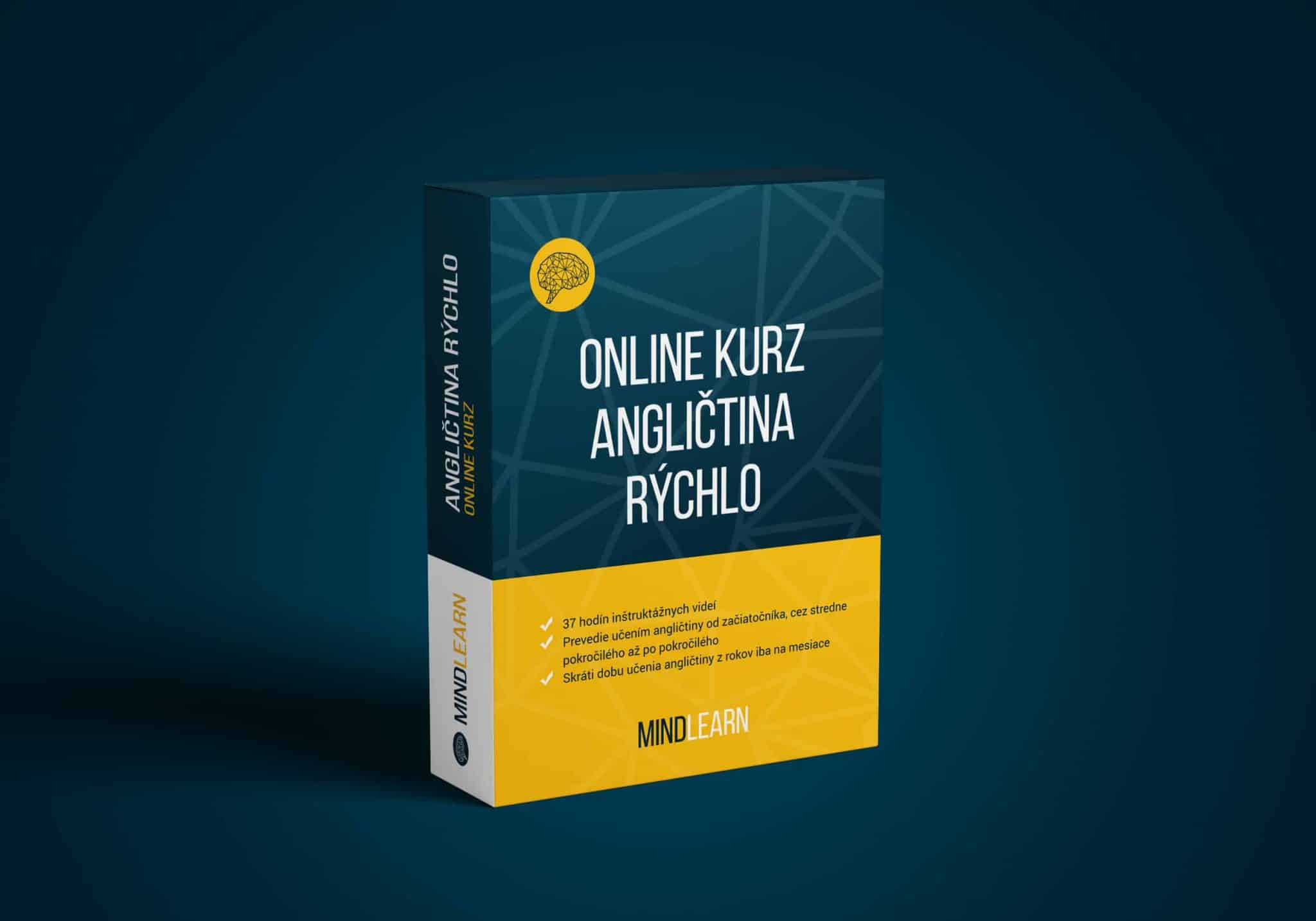 Online Kurz Angličtiny - mockup na modrom pozadí