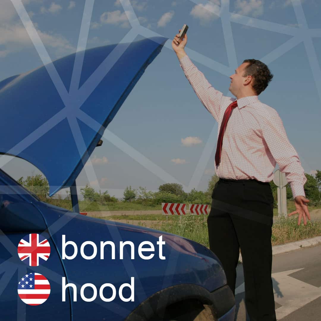 Britská a americká angličtina: bonnet - hood - kapota