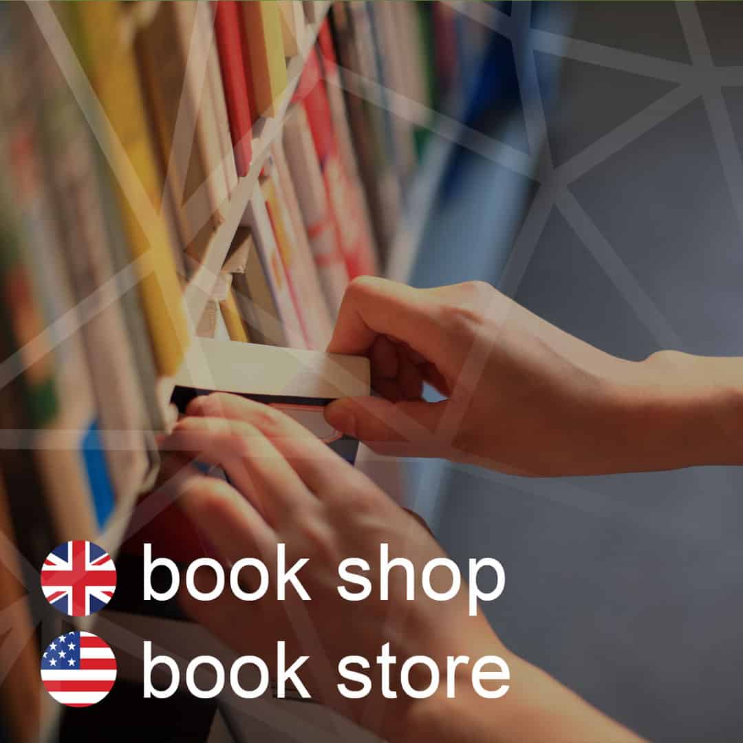Britská a americká angličtina: book-shop - book-store - knihkupectvo