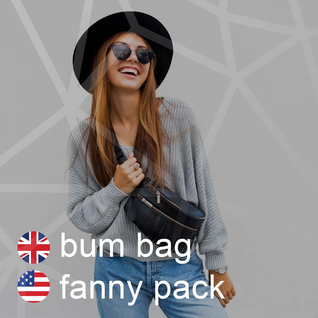 Britská a americká angličtina: bum-bag - fanny-pack - ladvinka