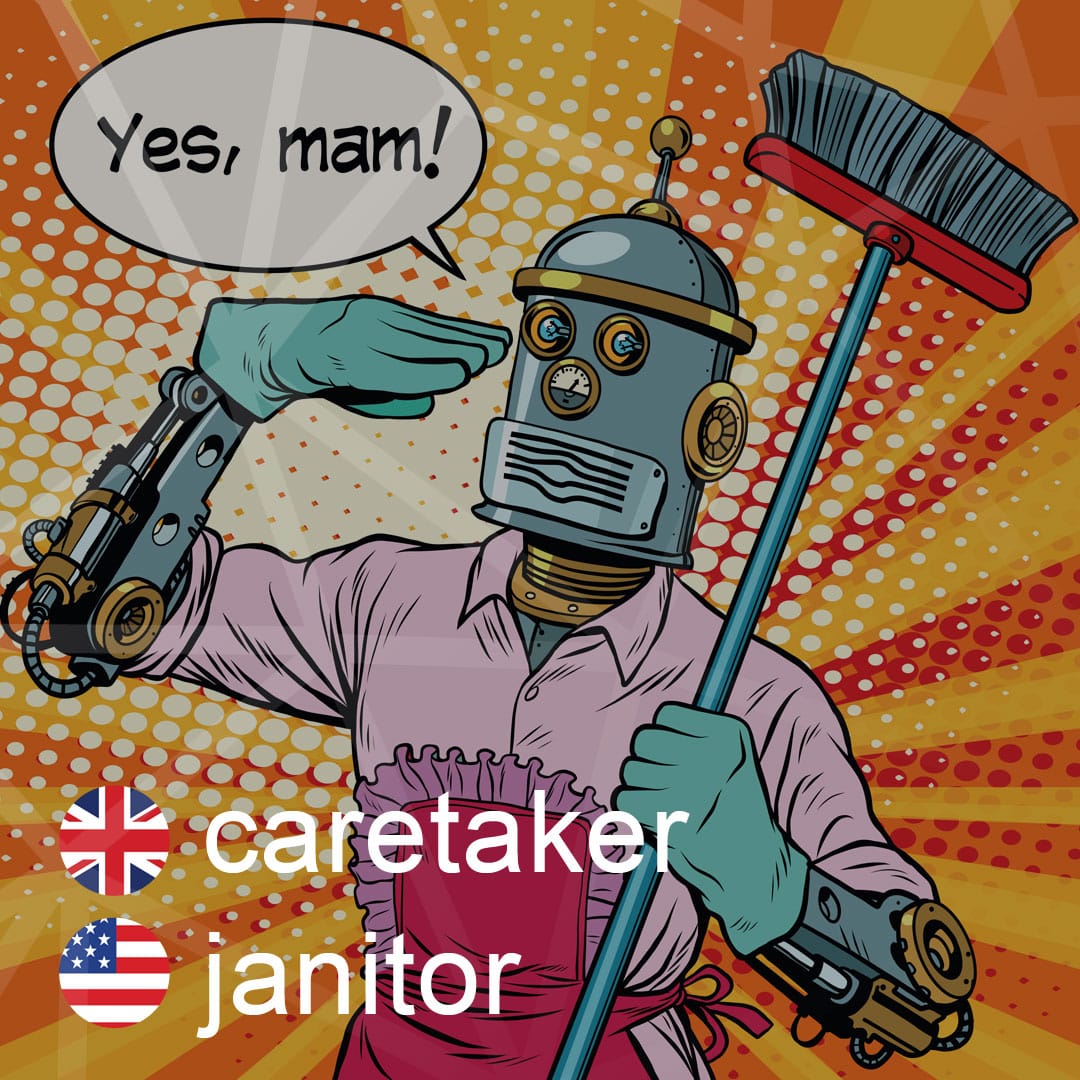 Britská a americká angličtina: caretaker - janitor - domovnik-upratovacka