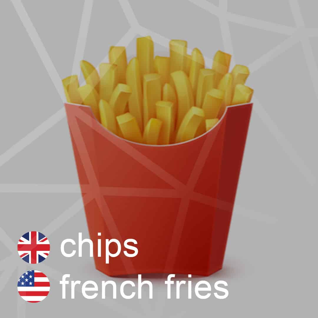 Britská a americká angličtina: chips - french-fries - hranolky