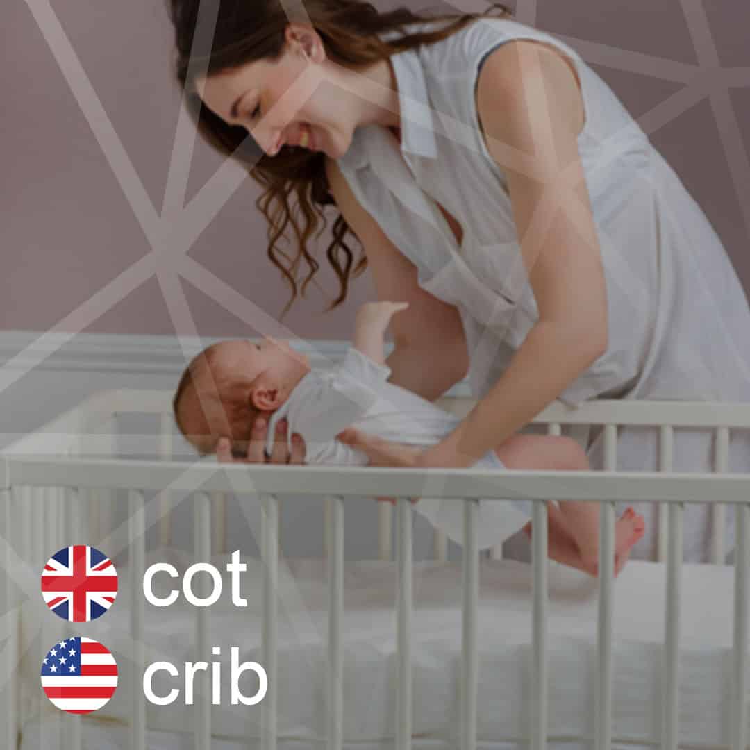 Britská a americká angličtina: cot - crib - detska-postielka