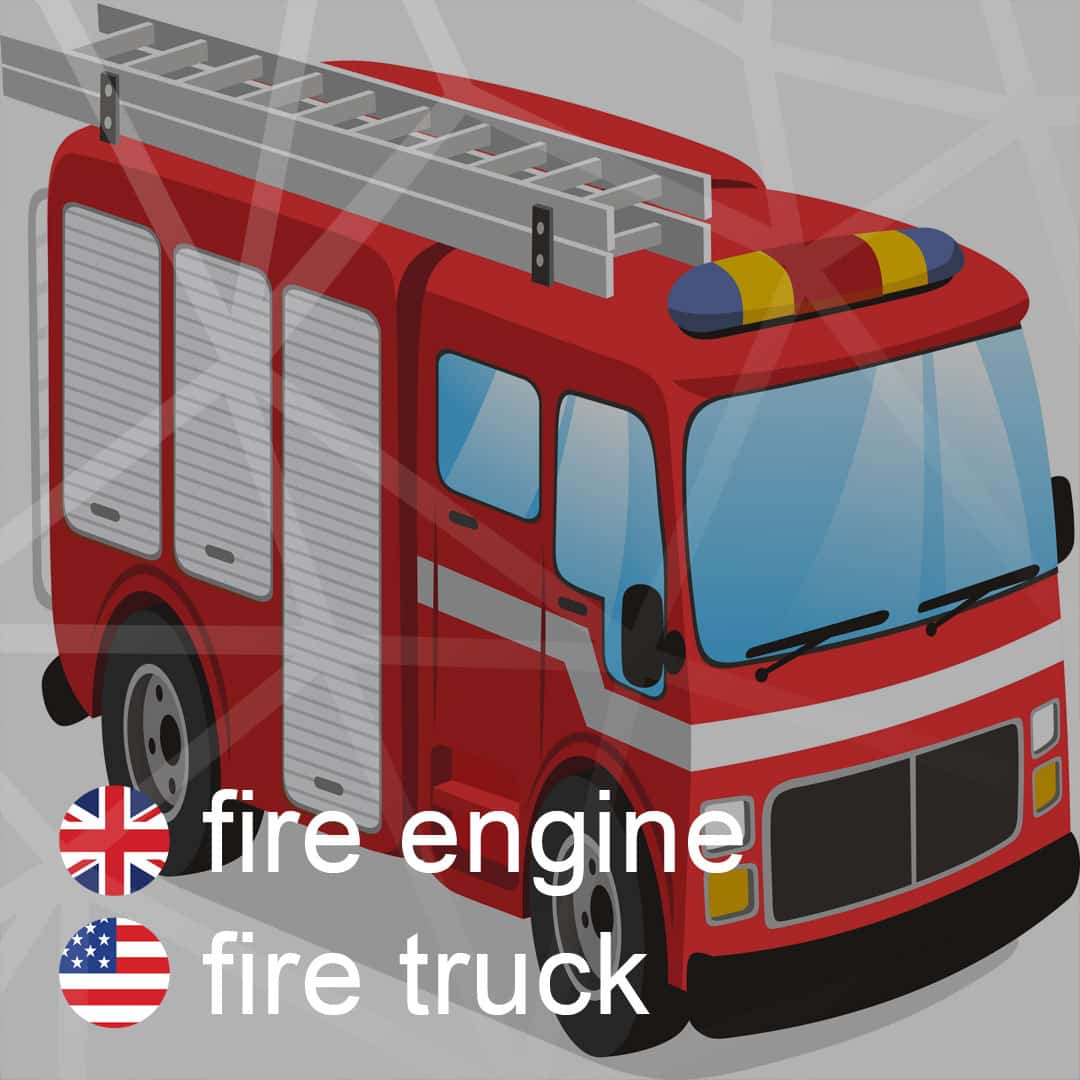 Britská a americká angličtina: fire-engine - fire-truck - hasicske-auto