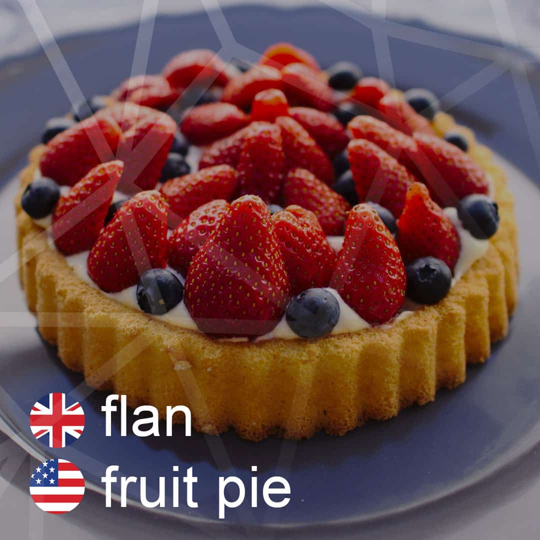 Britská a americká angličtina: flan - fruit-pie - ovocny-kolac