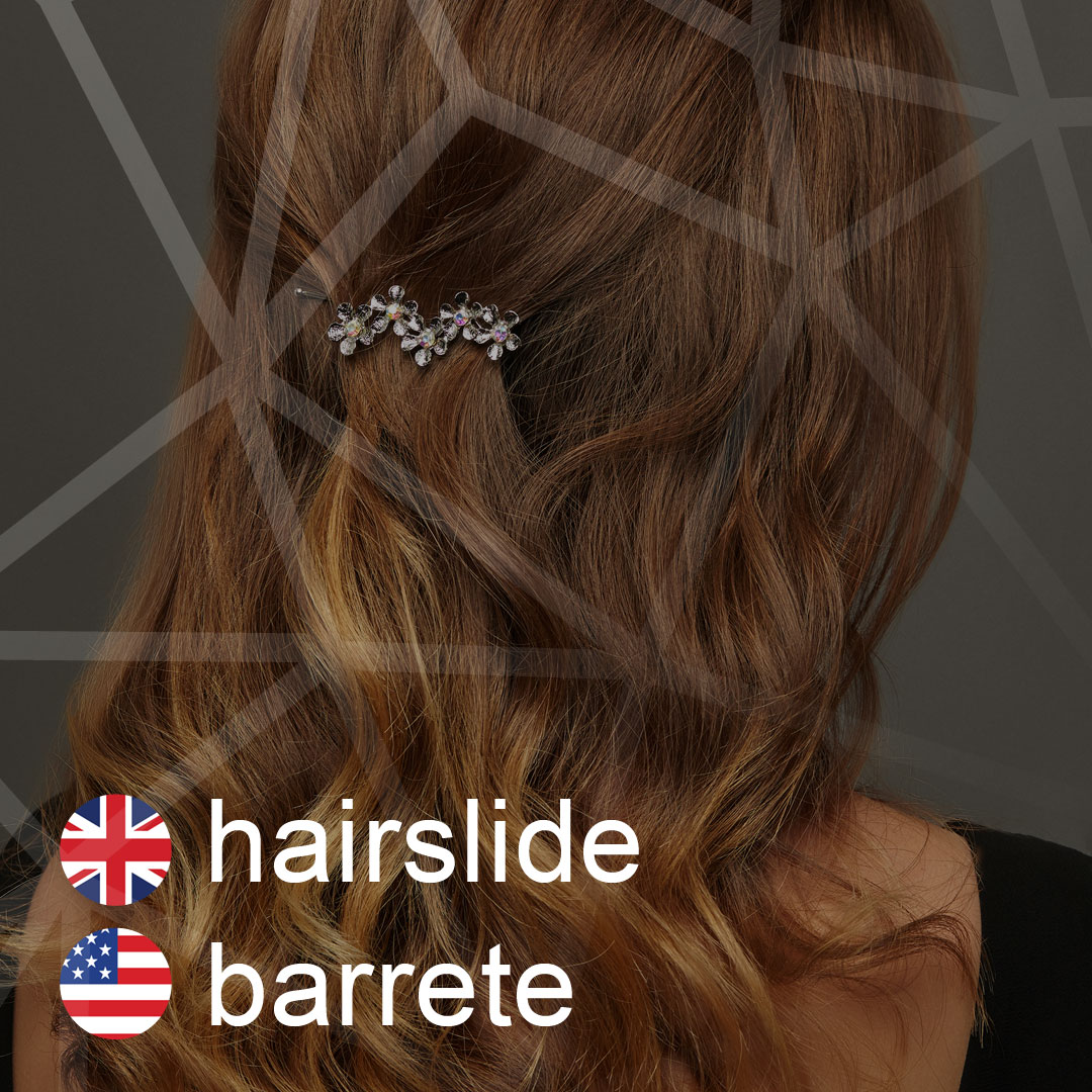 Britská a americká angličtina: hairslide - barrete - sponka