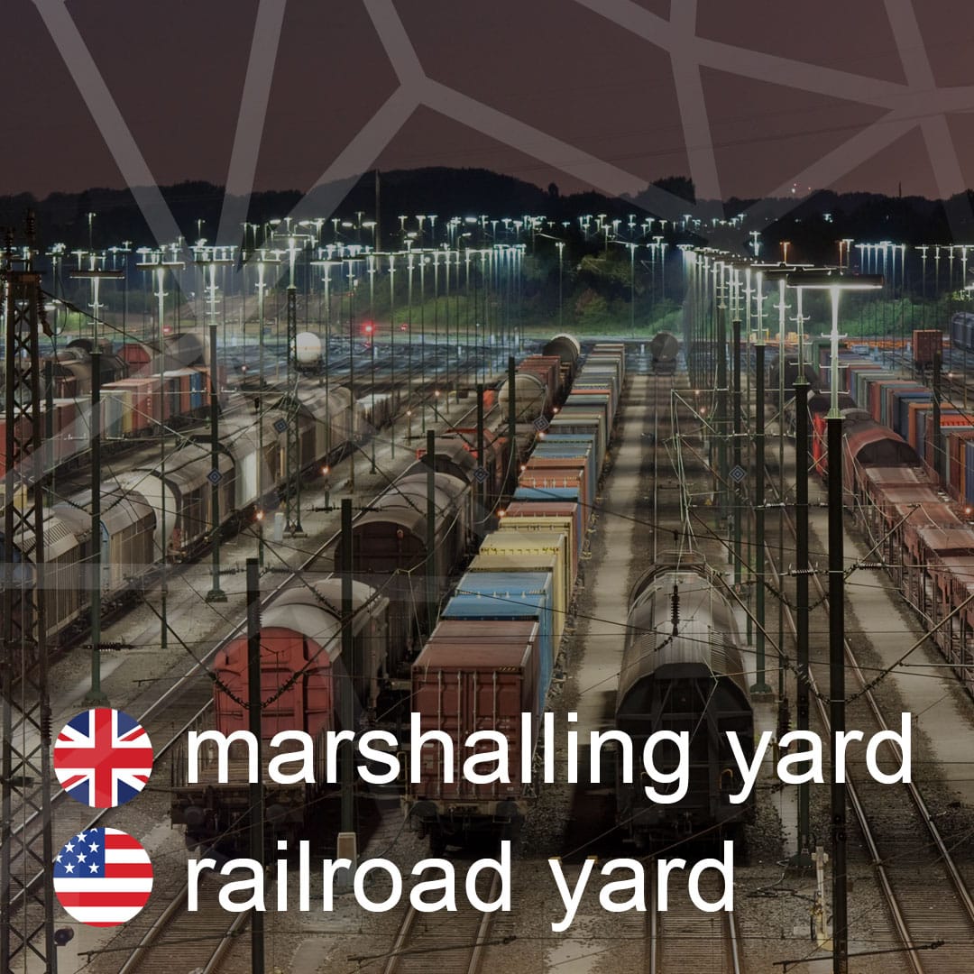 Britská a americká angličtina: marshalling-yard - railroad-yard - zeleznicny-dvor