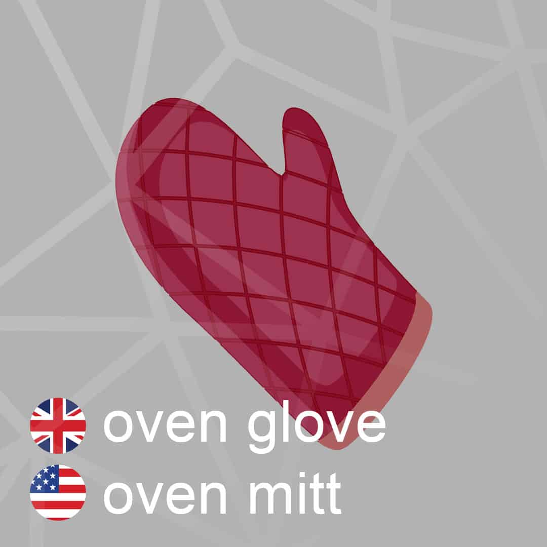 Britská a americká angličtina: oven-glove - oven-mitt - chnapka