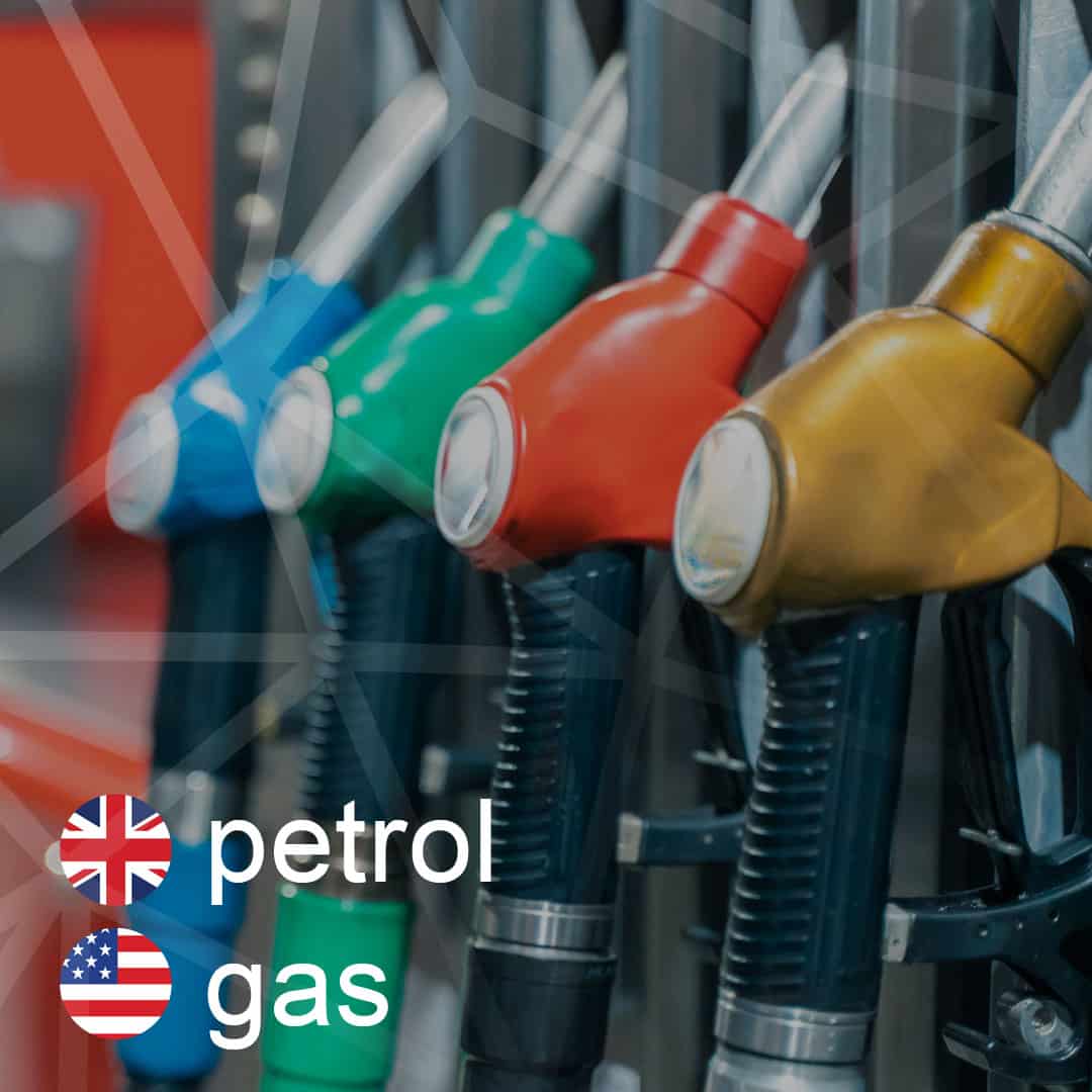 Britská a americká angličtina: petrol - gas - benzin