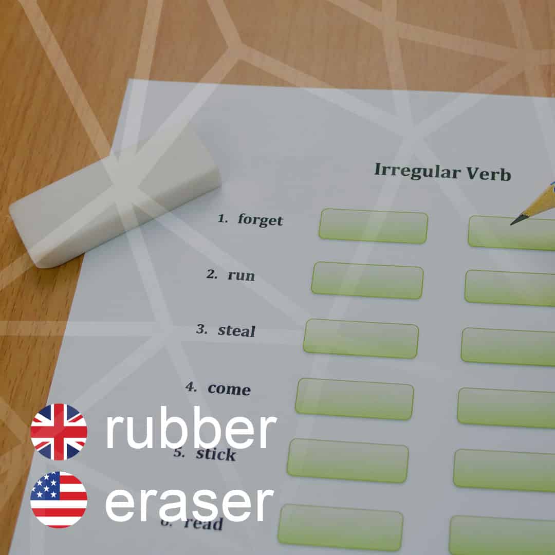 Britská a americká angličtina: rubber - eraser - guma