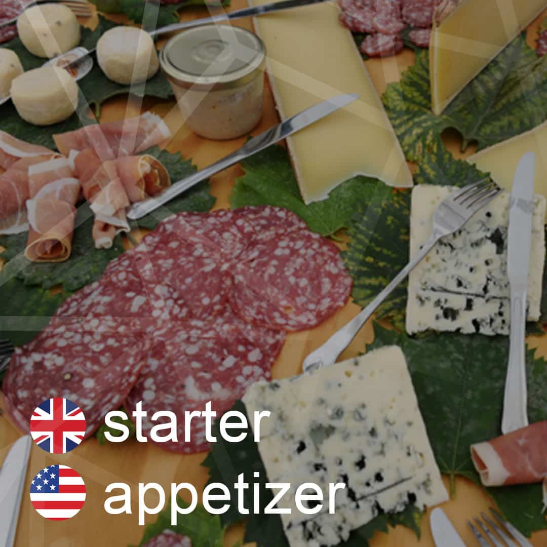 Britská a americká angličtina: starter - appetizer - predjedlo