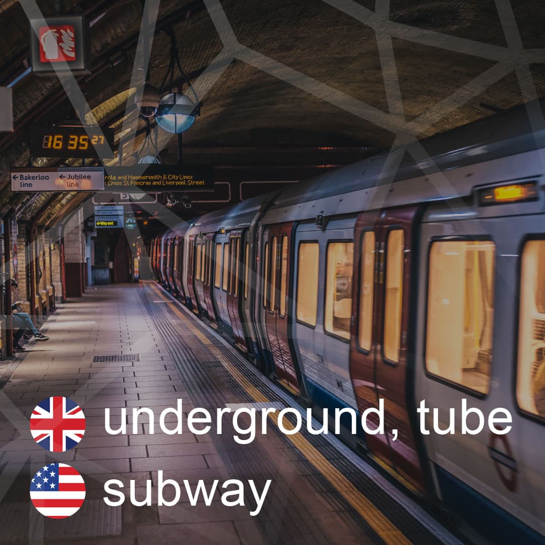 Britská a americká angličtina: underground - tube - subway - metro