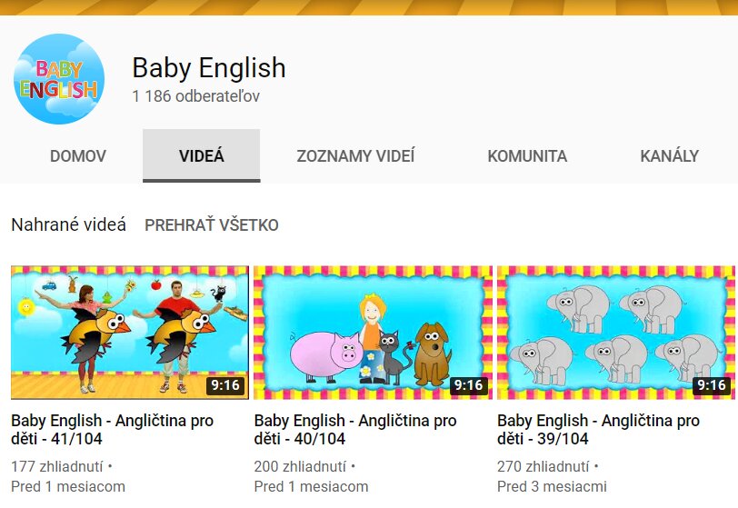 Baby English - Angličtina pre deti online zdarma
