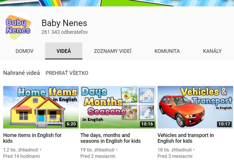 Angličtina pre deti hrou - Baby Nenes