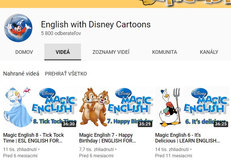 English with Disney Cartoons - Angličtina pre deti