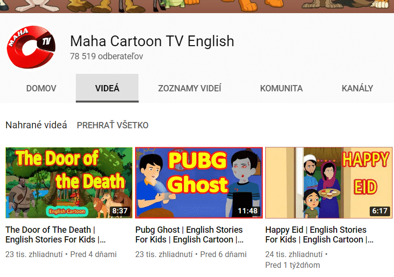 Angličtina pre deti - Maha Cartoon TV English