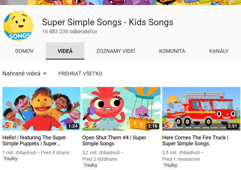 Super Simple Songs - Angličtina pre malé deti 