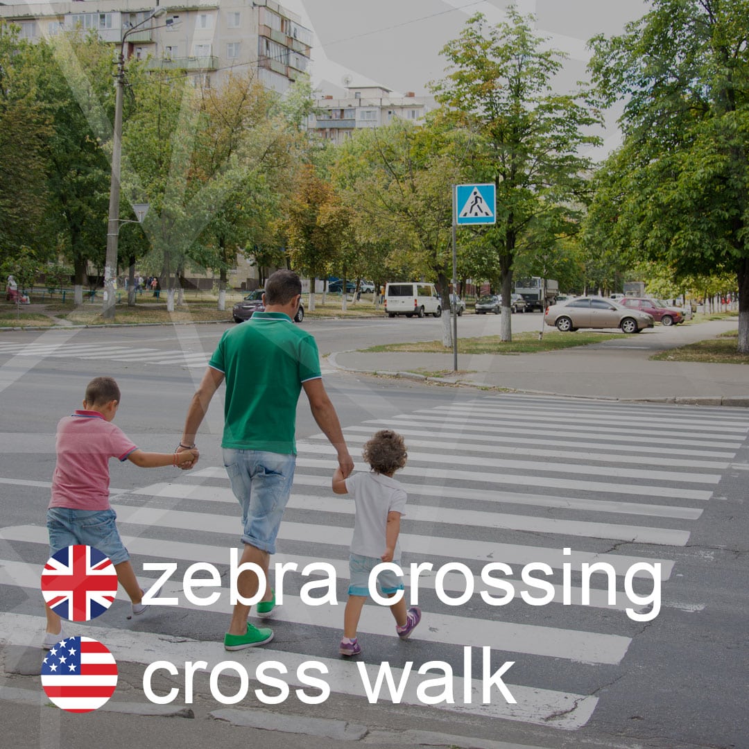 Britská a americká angličtina: zebra-crossing - cross-walk - prechod-pre-chodcov